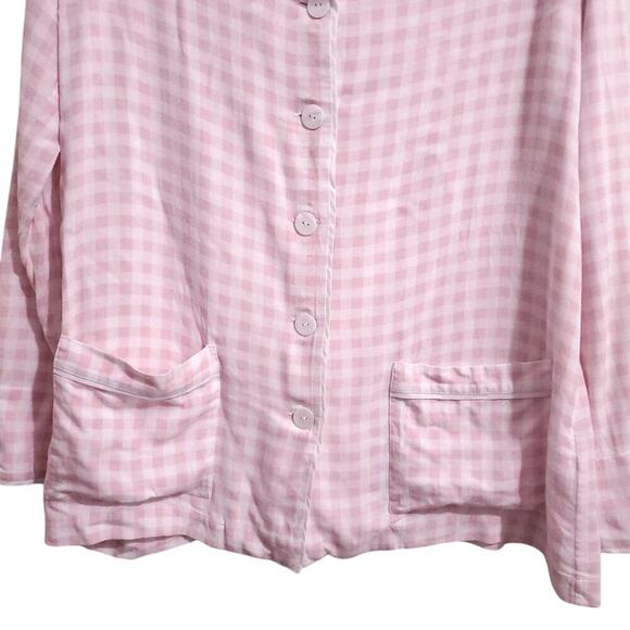 Sleeper Party Pajama Top in Pink Vichy L As seen on Sex and The City - Picture 6 of 16